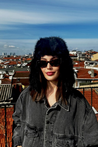 Kadın Kışlık Suni Kürklü Luxury Pilot Şapka