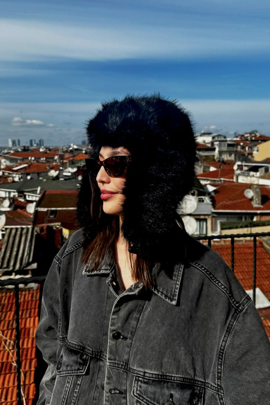 Kadın Kışlık Suni Kürklü Luxury Pilot Şapka