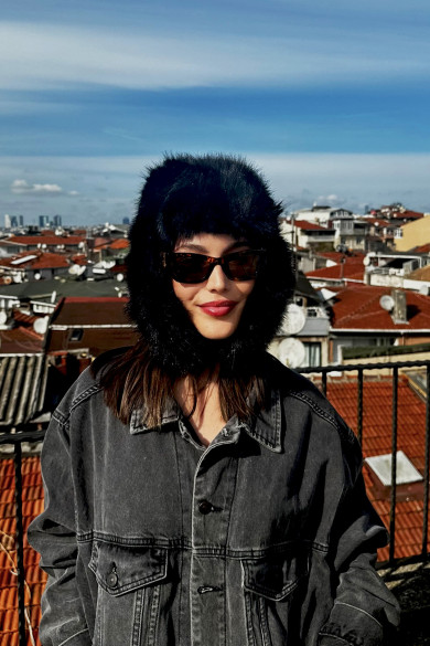 Kadın Kışlık Suni Kürklü Luxury Pilot Şapka