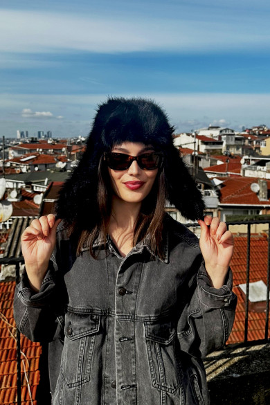 Kadın Kışlık Suni Kürklü Luxury Pilot Şapka