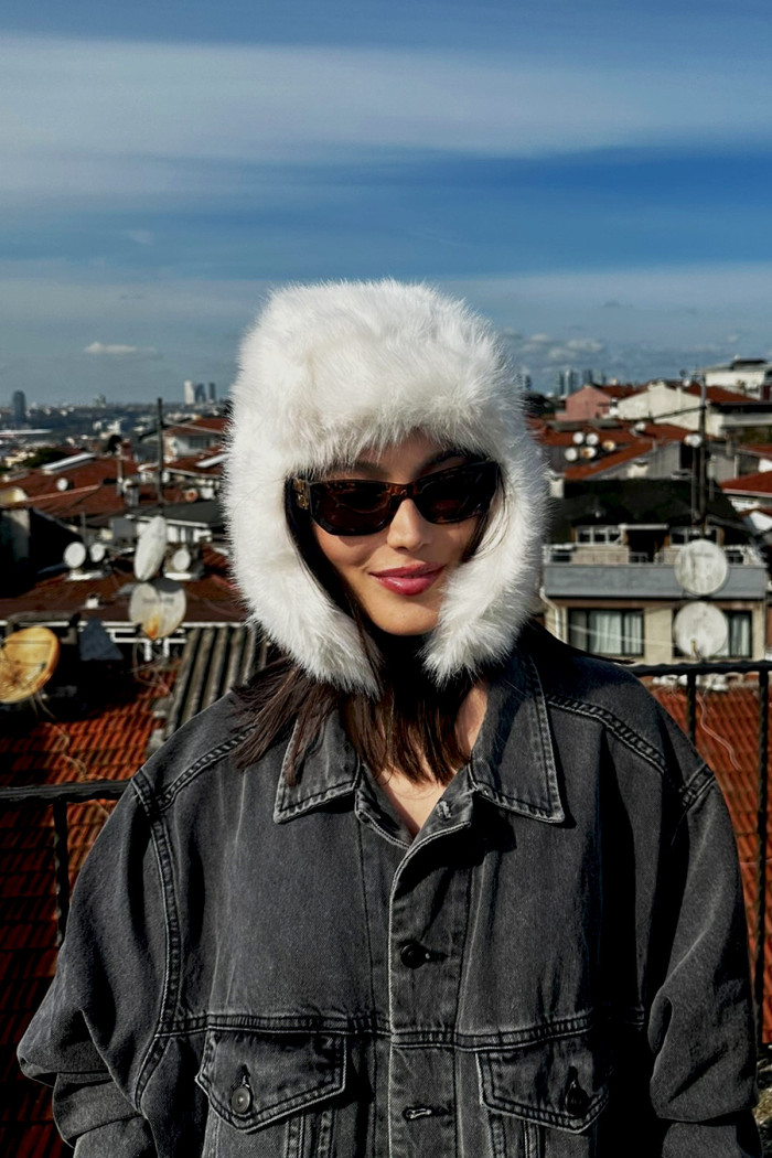 Kadın Kışlık Suni Kürklü Luxury Pilot Şapka