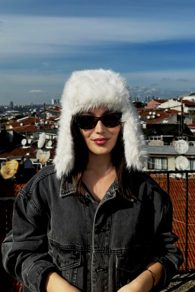 Kadın Kışlık Suni Kürklü Luxury Pilot Şapka