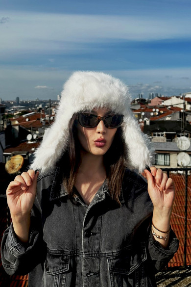 Kadın Kışlık Suni Kürklü Luxury Pilot Şapka