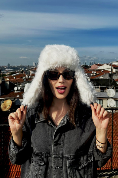 Kadın Kışlık Suni Kürklü Luxury Pilot Şapka