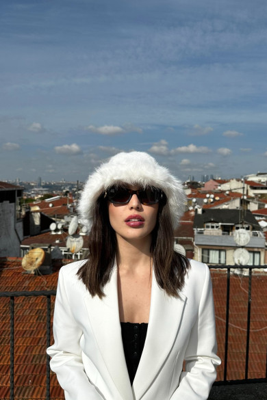 Kadın Luxury Kışlık Kürklü Bucket Şapka