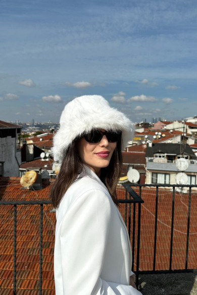 Kadın Luxury Kışlık Kürklü Bucket Şapka