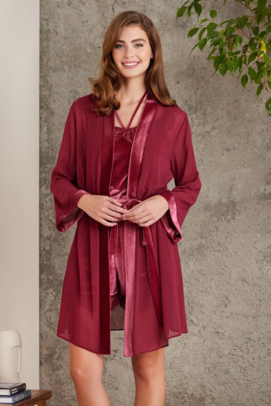 Pierre Cardin Dantelli Kadife Sabahlık Tulum Takım 4800 | Evde Şıklığı Yükseltin