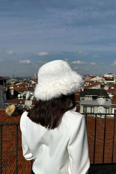 Kadın Luxury Kışlık Kürklü Bucket Şapka