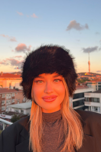 Kadın Luxury Suni Kürklü İçi Deri Kalpak