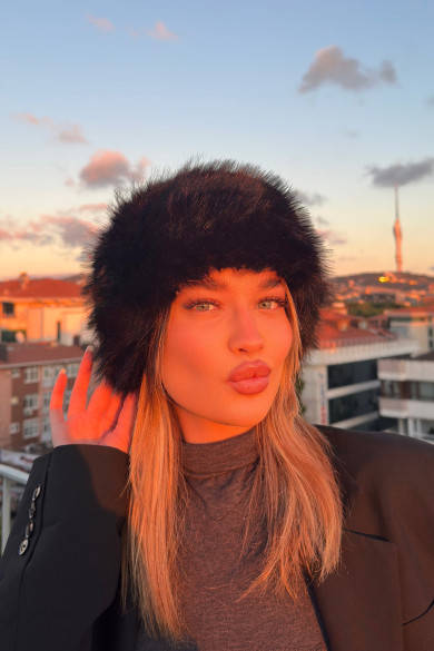 Kadın Luxury Suni Kürklü İçi Deri Kalpak