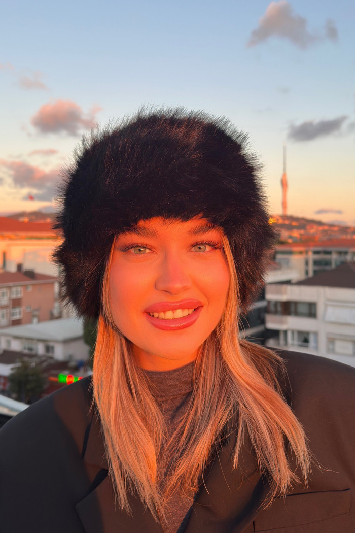 Kadın Luxury Suni Kürklü İçi Deri Kalpak