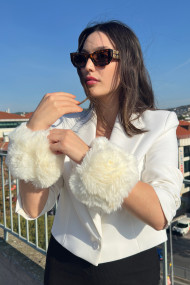 Kadın Lüks Manşet Bİleklik Suni Kürk Kolluk