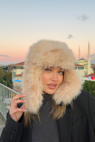 Kadın Kışlık Suni Kürklü Luxury Pilot Şapka