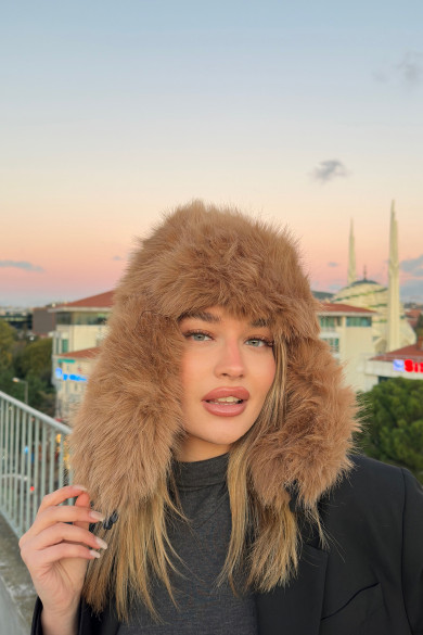 Kadın Kışlık Suni Kürklü Luxury Pilot Şapka