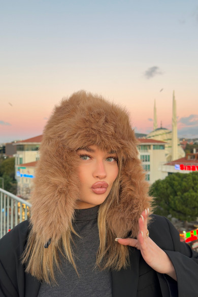 Kadın Kışlık Suni Kürklü Luxury Pilot Şapka