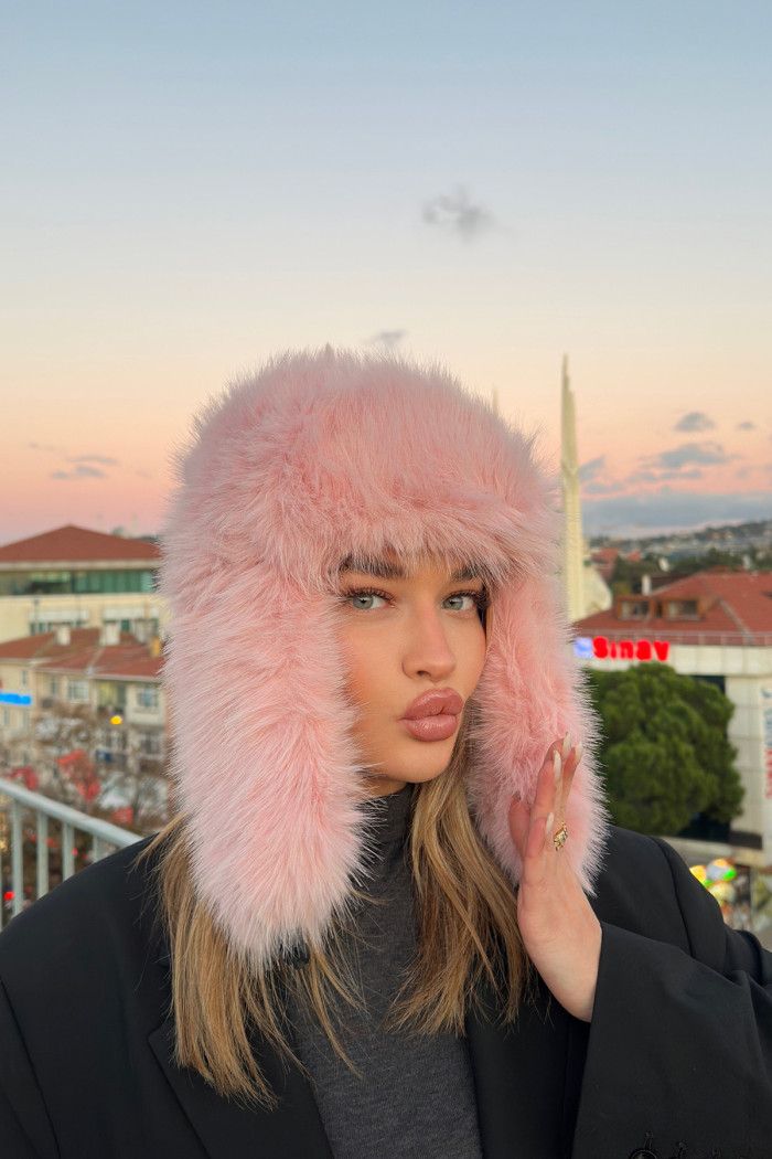Kadın Kışlık Suni Kürklü Luxury Pilot Şapka