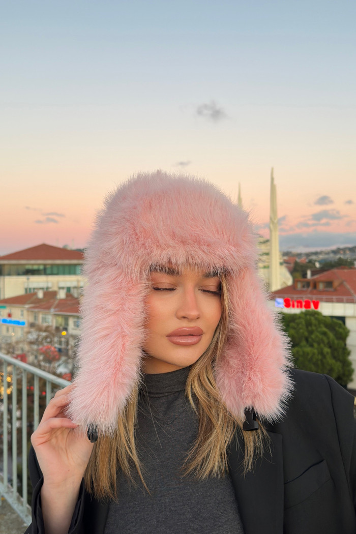Kadın Kışlık Suni Kürklü Luxury Pilot Şapka