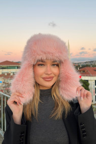 Kadın Kışlık Suni Kürklü Luxury Pilot Şapka